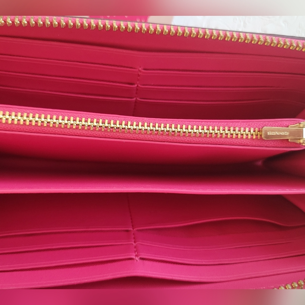 Coach Pink Accodian Wallet Wristlet - Picture 9 of 16